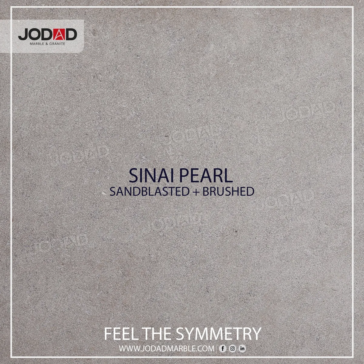 Sinai Pearl stone sample with a sandblasted and brushed finish, a fine matte surface that diffuses light