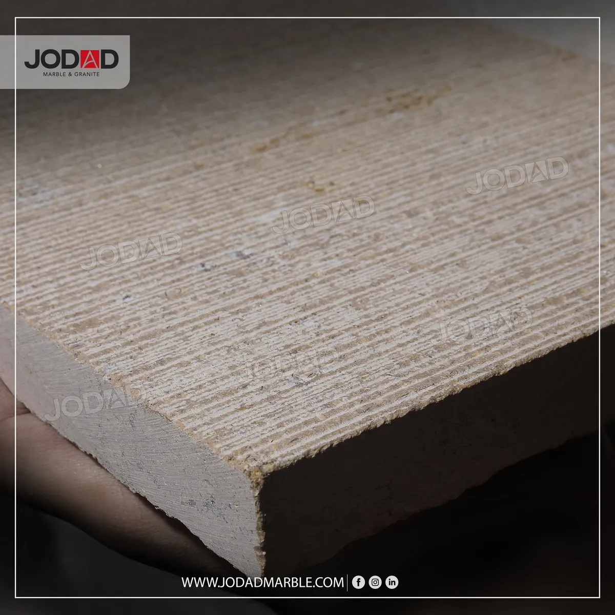 Sinai Pearl Egyptian stone with a stripped finish, a rough hand worked quarried face